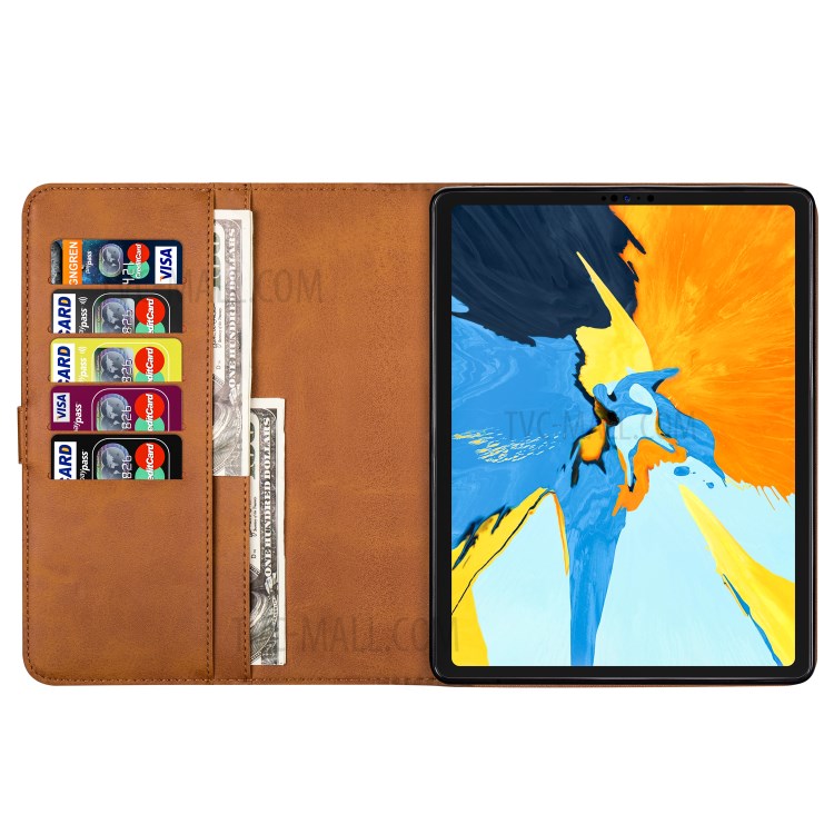 Couverture Tablette En Cuir De Poche À Fermeture Éclair Pour IPad Pro 12,9 Pouces (2020) / (2018) - Marron-4