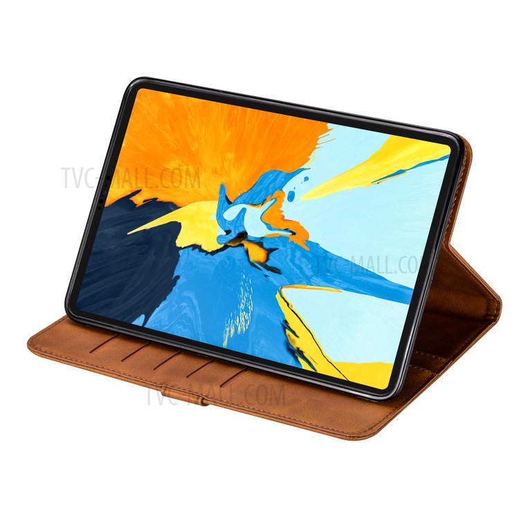 Couverture Tablette En Cuir De Poche À Fermeture Éclair Pour IPad Pro 12,9 Pouces (2020) / (2018) - Marron-5