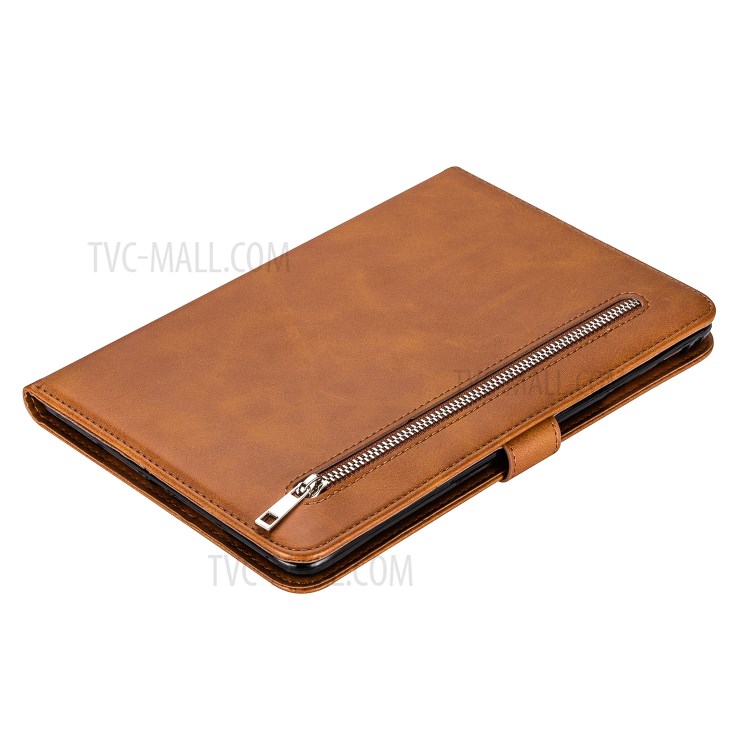 Couverture Tablette En Cuir De Poche À Fermeture Éclair Pour IPad Pro 12,9 Pouces (2020) / (2018) - Marron-7