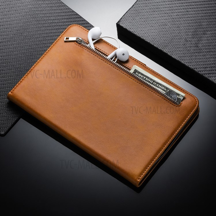 Couverture Tablette En Cuir De Poche À Fermeture Éclair Pour IPad Pro 12,9 Pouces (2020) / (2018) - Marron-8
