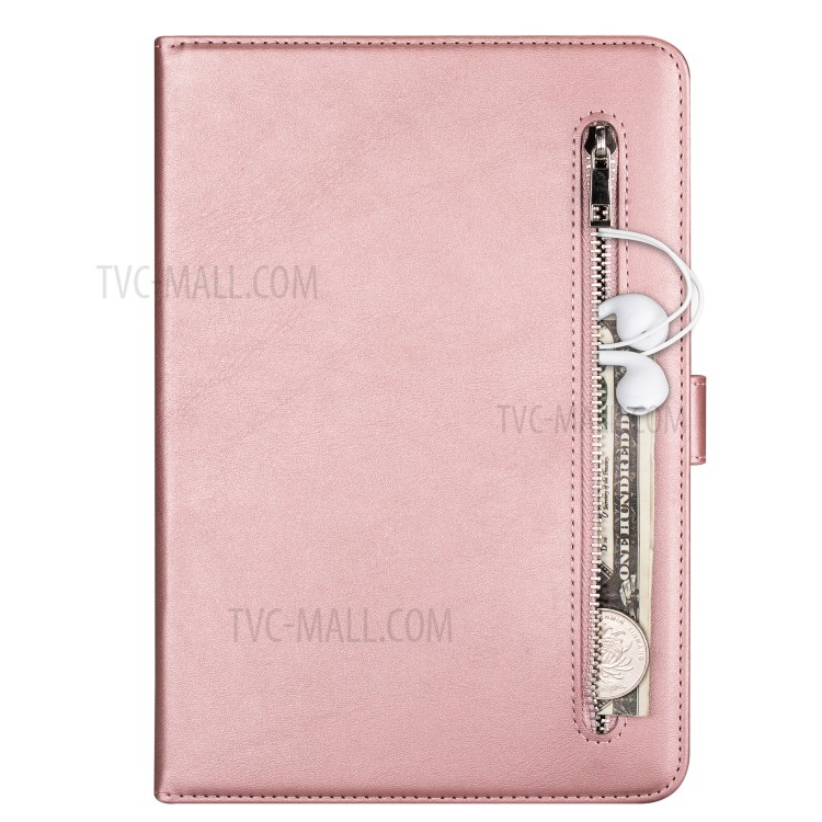Zipper Pocket Leather Tablet Cover for iPad Pro 12.9-inch (2020)/(2018) - Rose Gold-4