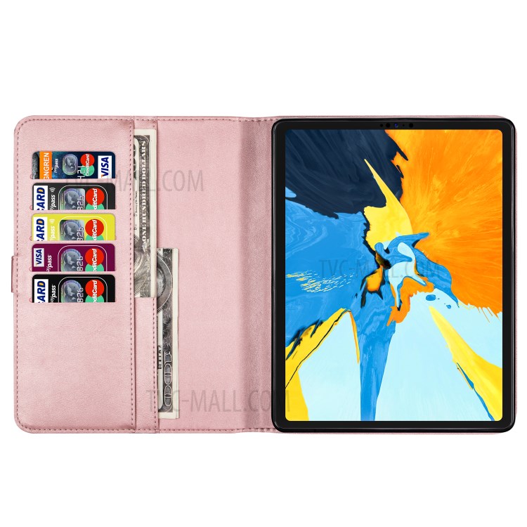 Zipper Pocket Leather Tablet Cover for iPad Pro 12.9-inch (2020)/(2018) - Rose Gold-5