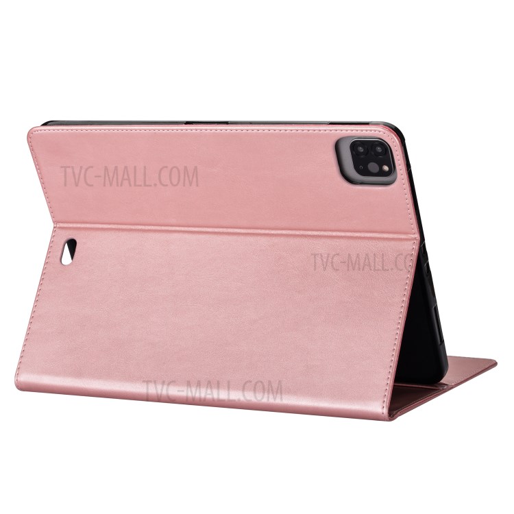 Zipper Pocket Leather Tablet Cover for iPad Pro 12.9-inch (2020)/(2018) - Rose Gold-7