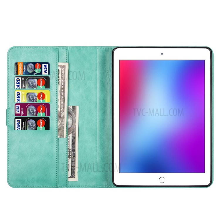 Tablette Cuir Support Porte-monnaie De Poche À Glissière Couvercle Du Boîtier De Protection Pour Ipad 10,2 (2019) / Ipad Air 10,5 Pouces (2019) - Vert-7