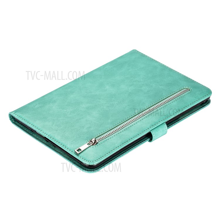 Tablette Cuir Support Porte-monnaie De Poche À Glissière Couvercle Du Boîtier De Protection Pour Ipad 10,2 (2019) / Ipad Air 10,5 Pouces (2019) - Vert-9