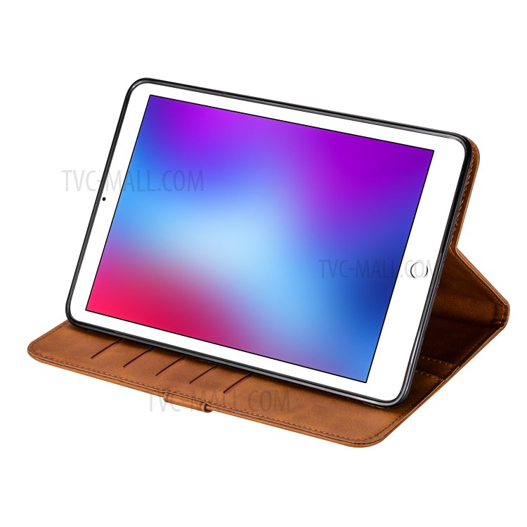 Zipper Pocket Wallet Stand Leather Tablet Protective Case Cover for iPad 10.2 (2019)/iPad Air 10.5-inch (2019) - Brown-4