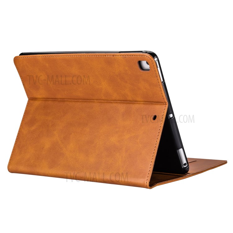 Zipper Pocket Wallet Stand Leather Tablet Protective Case Cover for iPad 10.2 (2019)/iPad Air 10.5-inch (2019) - Brown-6