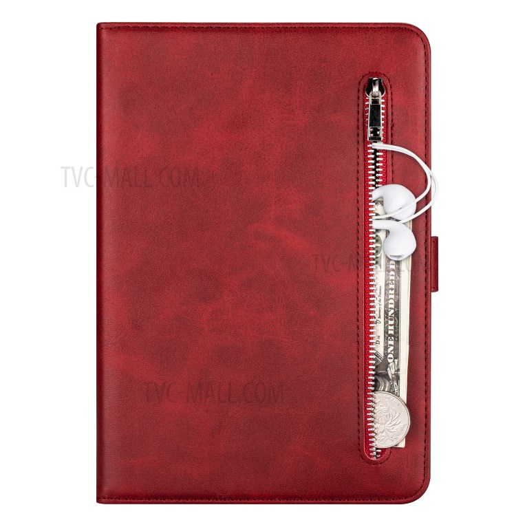Zipper Pocket Wallet Stand Leather Tablet Protective Case Cover for iPad 10.2 (2019)/iPad Air 10.5-inch (2019) - Red-3