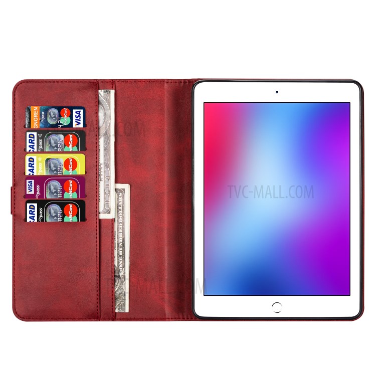 Zipper Pocket Wallet Stand Leather Tablet Protective Case Cover for iPad 10.2 (2019)/iPad Air 10.5-inch (2019) - Red-5