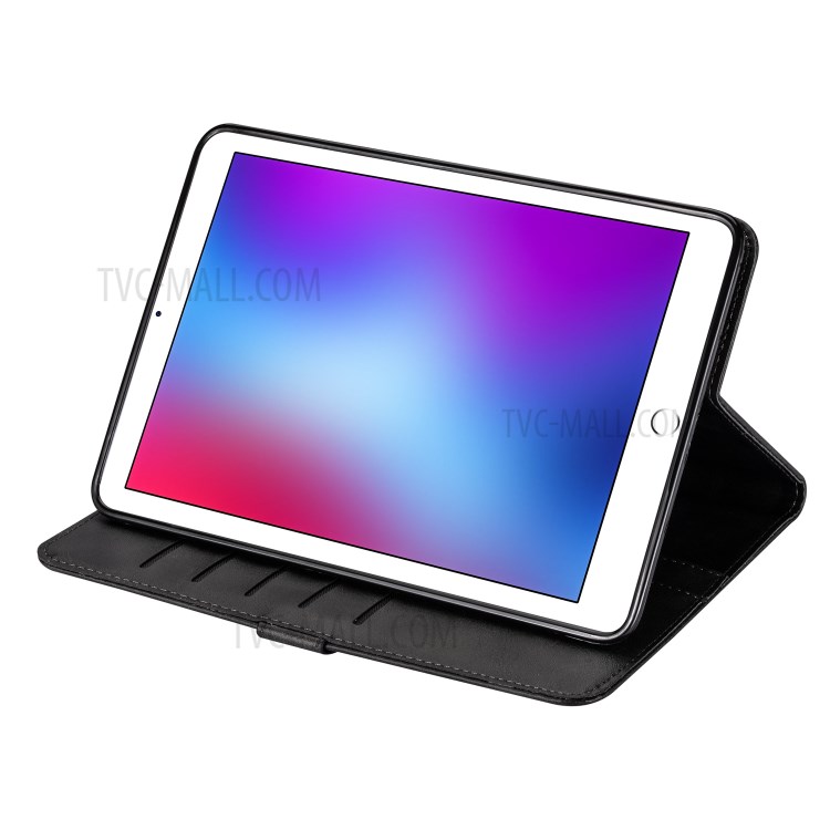 Zipper Pocket Leather Tablet Stylish Cover for iPad Air 2/(2013)/iPad 9.7-inch (2017)/(2018) - Black-4
