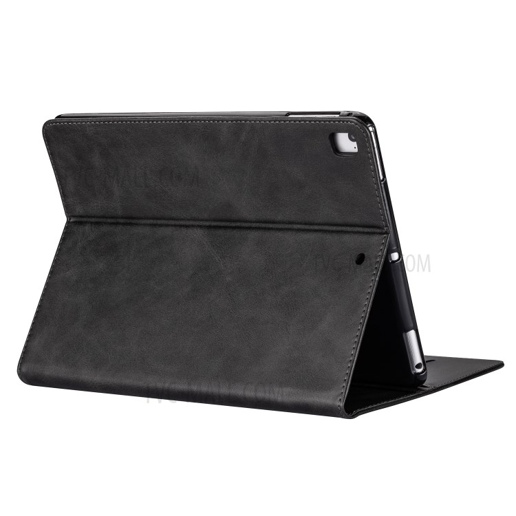 Zipper Pocket Leather Tablet Stylish Cover for iPad Air 2/(2013)/iPad 9.7-inch (2017)/(2018) - Black-6