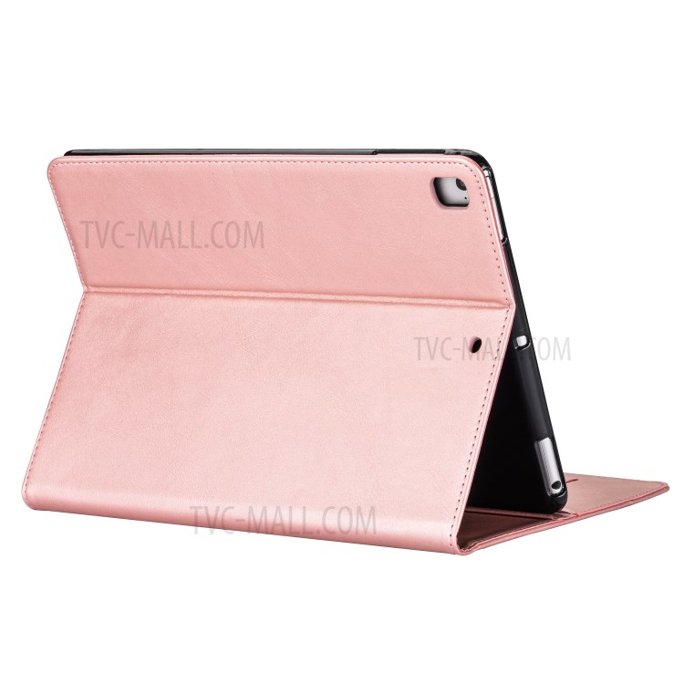 Zipper Pocket Leather Tablet Stylish Cover for iPad Air 2/(2013)/iPad 9.7-inch (2017)/(2018) - Rose Gold-5