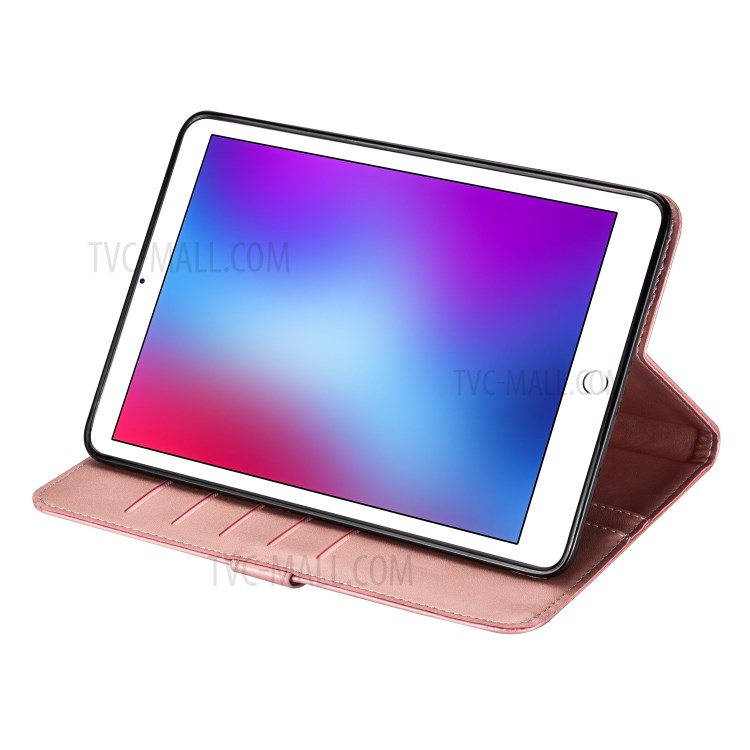 Zipper Pocket Leather Tablet Stylish Cover for iPad Air 2/(2013)/iPad 9.7-inch (2017)/(2018) - Brown-4