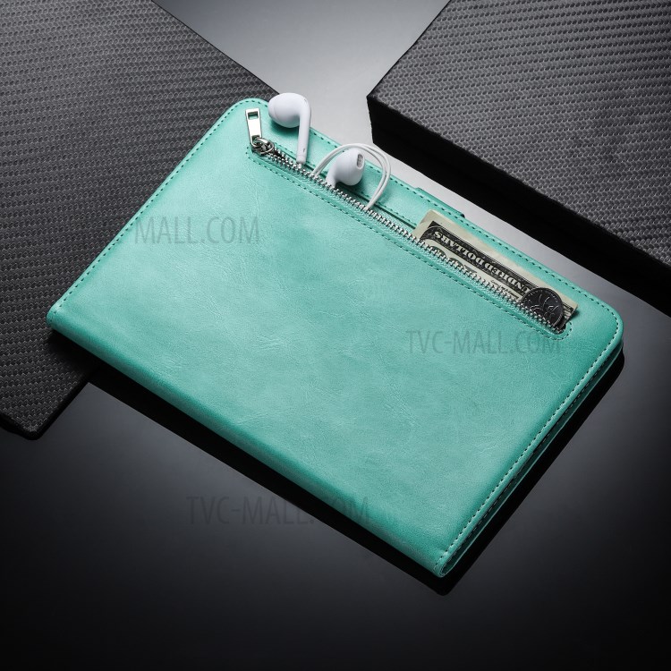 Zipper Pocket Wallet Stand Leather Tablet Protective Cover for iPad 2/3/4 - Green-11