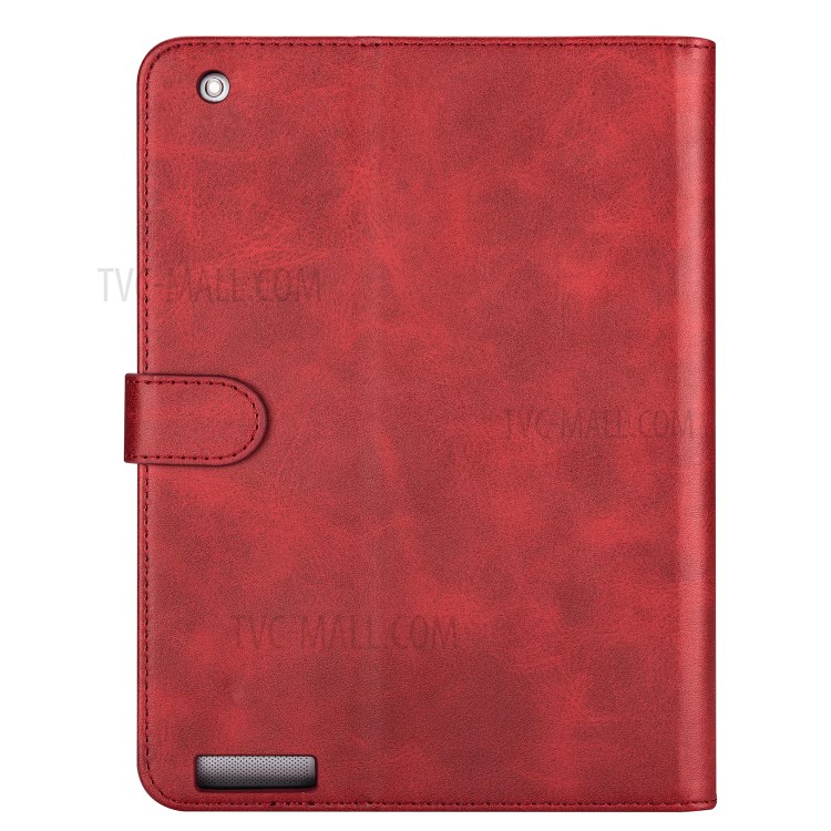 Zipper Pocket Wallet Stand Leather Tablet Protective Cover for iPad 2/3/4 - Red-2