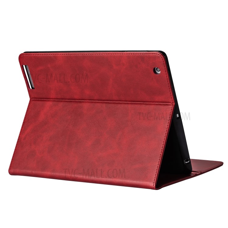 Zipper Pocket Wallet Stand Leather Tablet Protective Cover for iPad 2/3/4 - Red-5