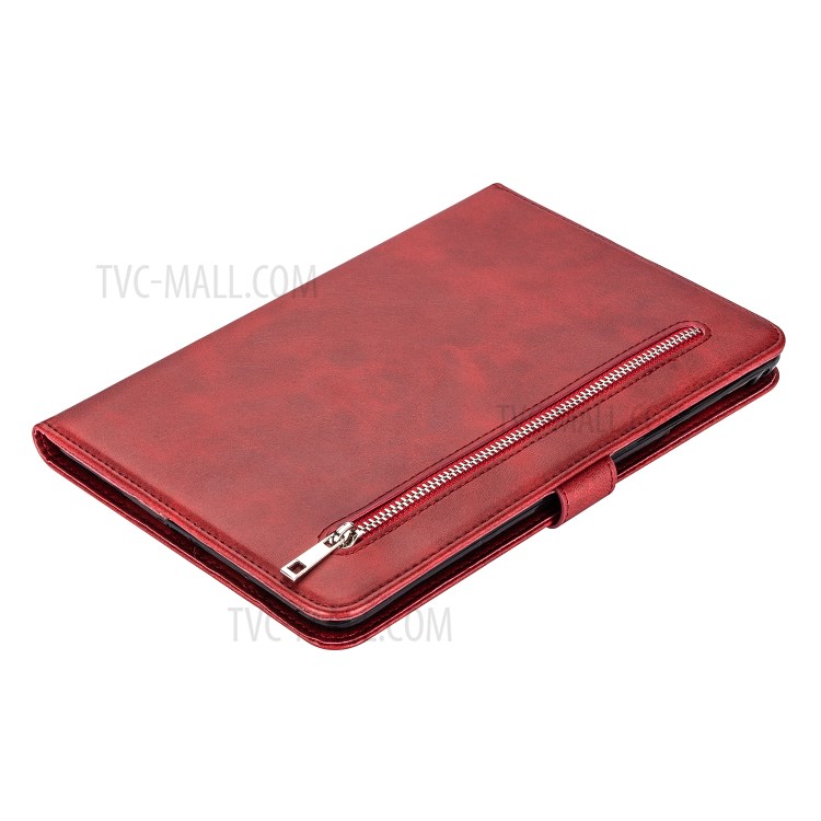 Zipper Pocket Wallet Stand Leather Tablet Protective Cover for iPad 2/3/4 - Red-7