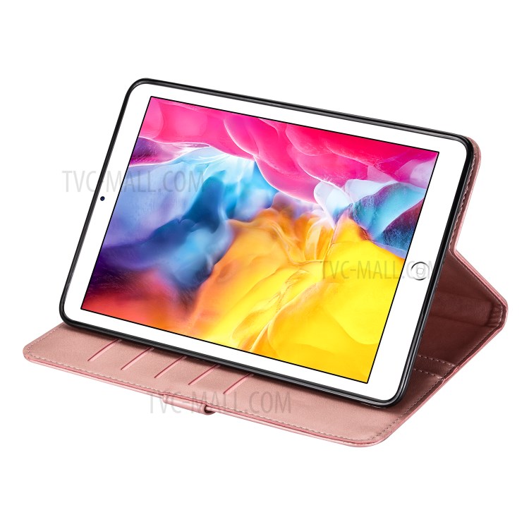 Zipper Pocket Wallet Stand Leather Tablet Protective Cover for iPad 2/3/4 - Rose Gold-6