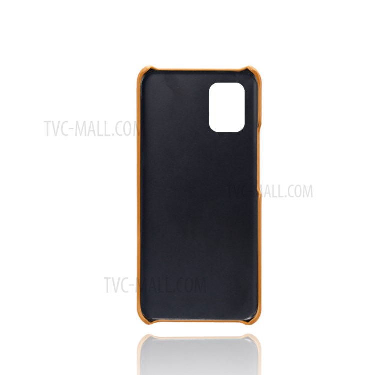 Ksq Avec Cachettes à Double Carte PU Cuir en Revêtement en Revêtement Dur PC Pour Xiaomi Mi 10 Lite 5G - Orange-3