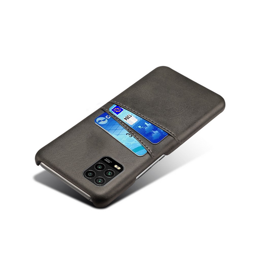KSQ with Double Card Slots PU Leather Coated Hard PC Case for Xiaomi Mi 10 Lite 5G - Black-4