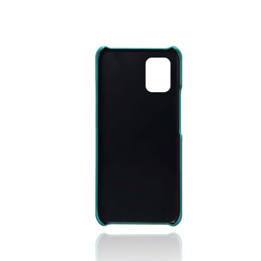 KSQ with Double Card Slots PU Leather Coated Hard PC Case for Xiaomi Mi 10 Lite 5G - Cyan-3