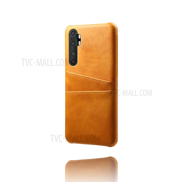 KSQ Double Card Slots PU Leather Coated PC Stylish Case for Xiaomi Mi Note 10 Lite - Brown-5