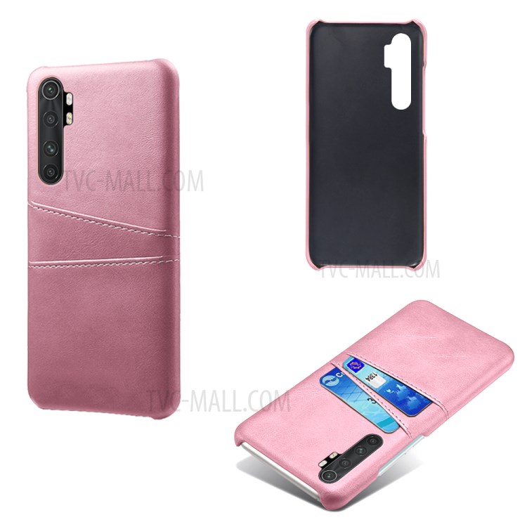 KSQ Double Card Slots PU Leather Coated PC Stylish Case for Xiaomi Mi Note 10 Lite - Rose Gold-2