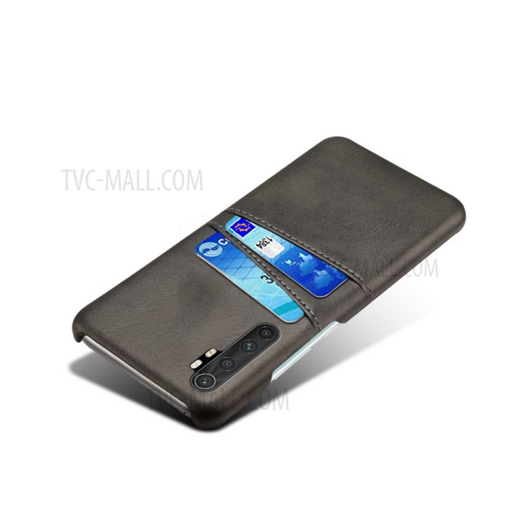 KSQ Double Card Slots PU Leather Coated PC Stylish Case for Xiaomi Mi Note 10 Lite - Black-4