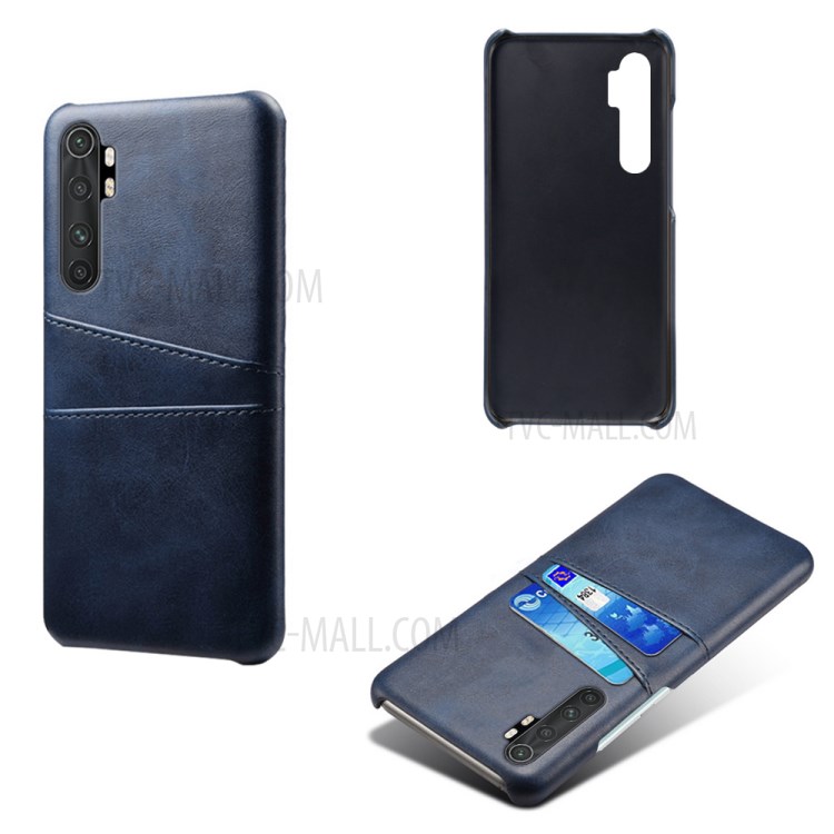KSQ Double Card Slots PU Leather Coated PC Stylish Case for Xiaomi Mi Note 10 Lite - Dark Blue-2