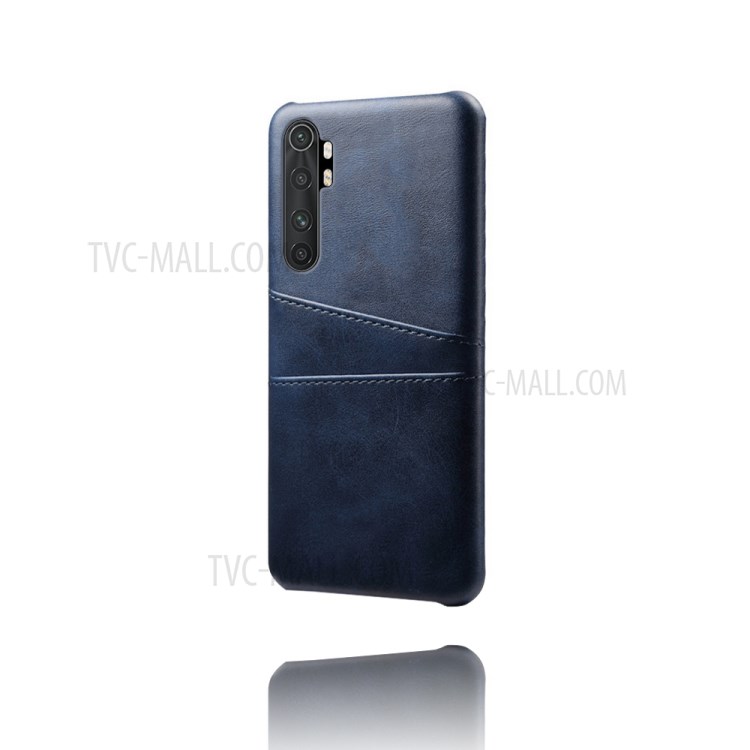 KSQ Double Card Slots PU Leather Coated PC Stylish Case for Xiaomi Mi Note 10 Lite - Dark Blue-5
