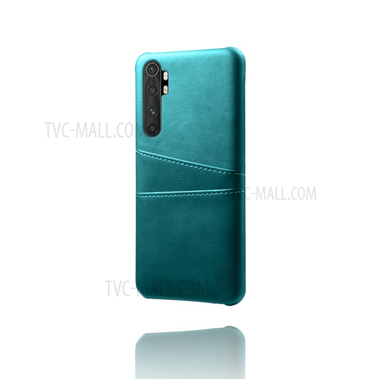 KSQ Double Card Slots PU Leather Coated PC Stylish Case for Xiaomi Mi Note 10 Lite - Cyan-5