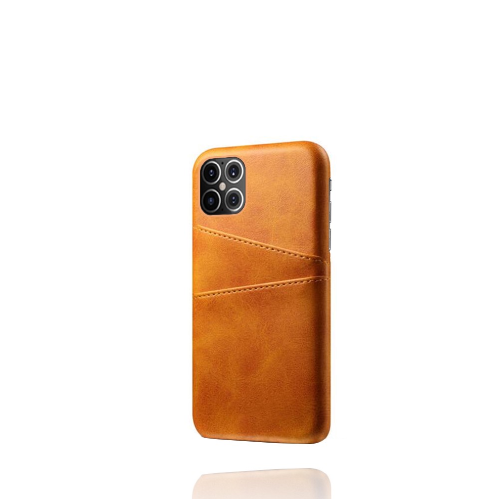 KSQ PU Leather Coated PC Shell with Double Card Slots for iPhone 12 Pro Max 6.7 inch - Orange-5