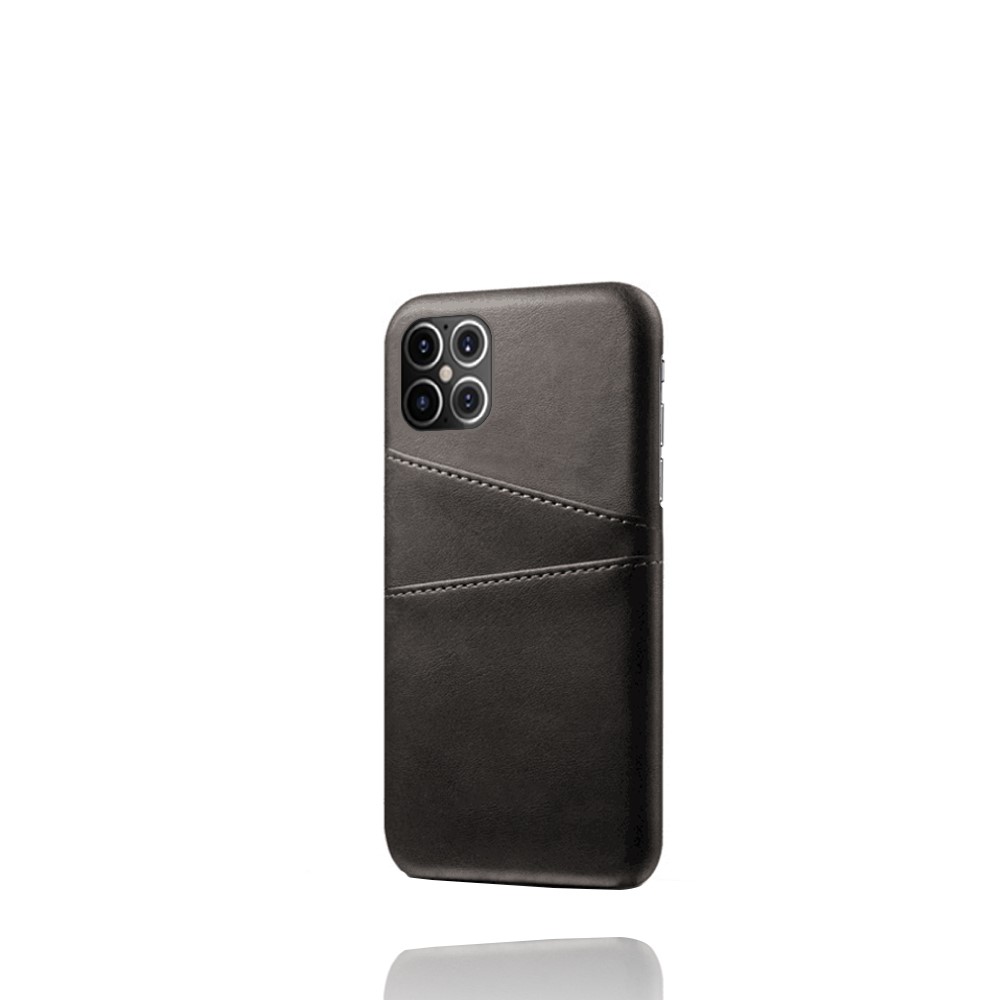 KSQ PU Leather Coated PC Shell with Double Card Slots for iPhone 12 Pro Max 6.7 inch - Black-5