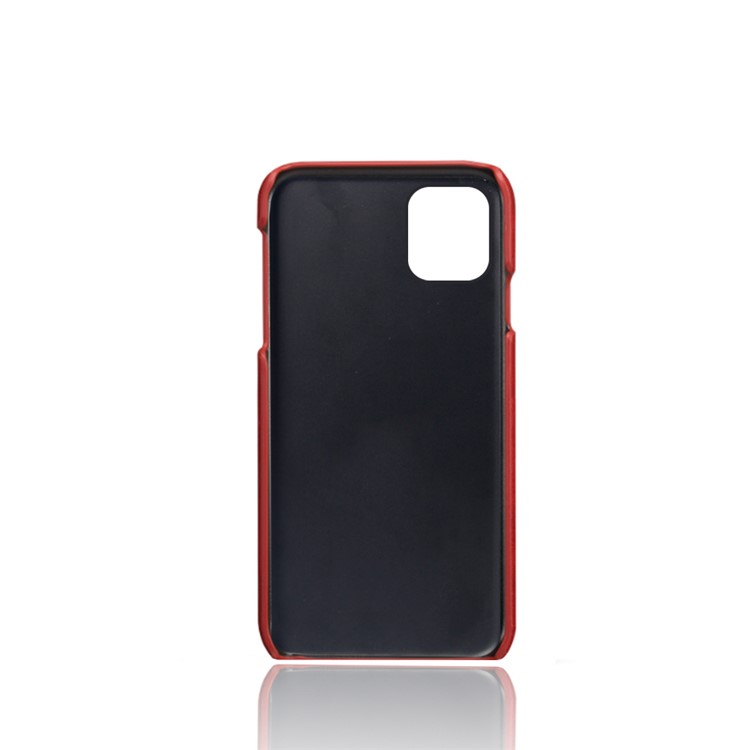 KSQ PU Leather Coated PC Shell with Double Card Slots for iPhone 12 Pro Max 6.7 inch - Red-3