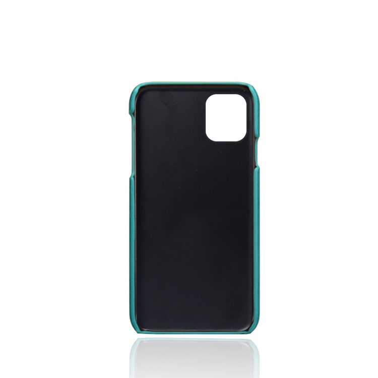 KSQ PU Leather Coated PC Shell with Double Card Slots for iPhone 12 Pro Max 6.7 inch - Cyan-3