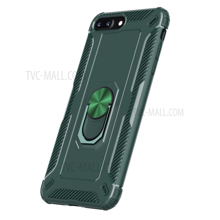 Finger Ring Kickstand Shock-resistant TPU Protective Cover for iPhone 8 Plus/7 Plus 5.5 inch - Green-2