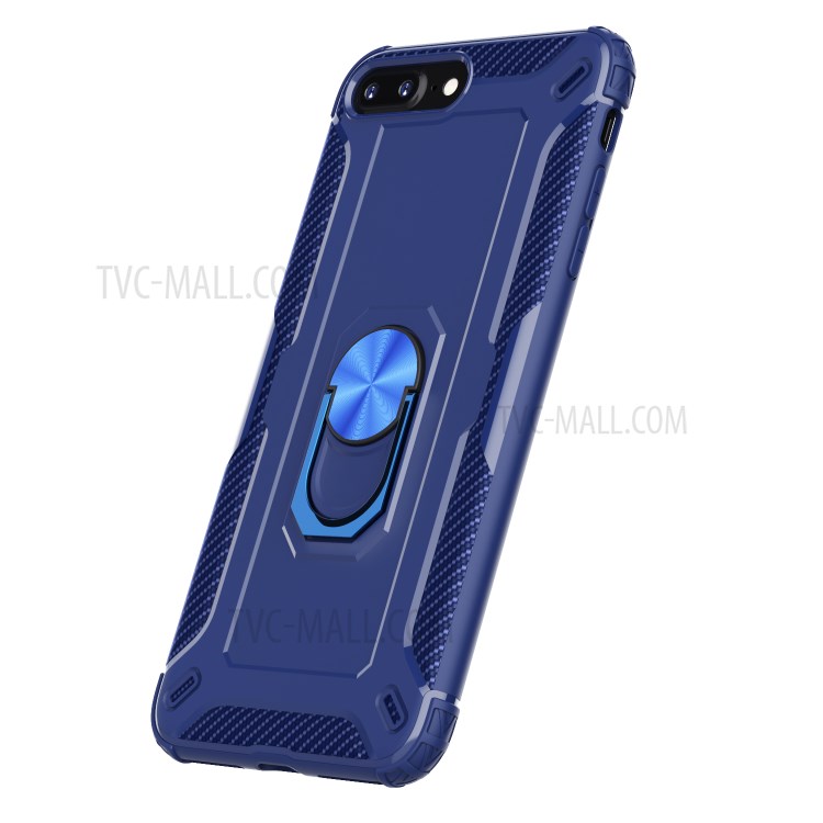 Finger Ring Kickstand Shock-resistant TPU Protective Cover for iPhone 8 Plus/7 Plus 5.5 inch - Blue-2