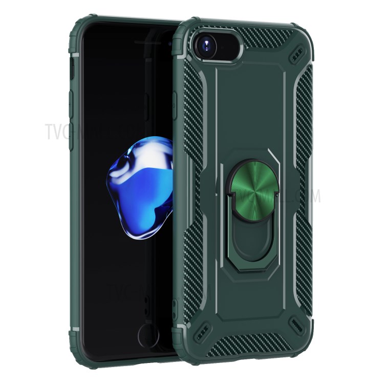 Kickstand Finger Ring TPU Case for iPhone 7/8/SE (2nd Generation) - Green-1
