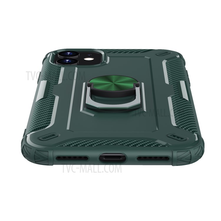 Finger Ring Kickstand Shock-resistant TPU Protective Phone Cover for iPhone 11 6.1-inch - Green-3