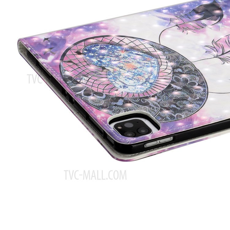Light Spot Decor Pattern Printing Stand Leather Tablet Case for iPad Pro 11-inch (2020)/(2018) - Dream Catcher-5