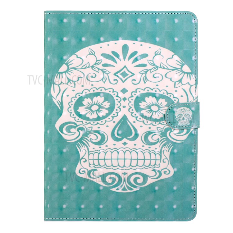 Light Spot Decor Pattern Printing Stand Leather Tablet Case for iPad Pro 11-inch (2020)/(2018) - Skull-2
