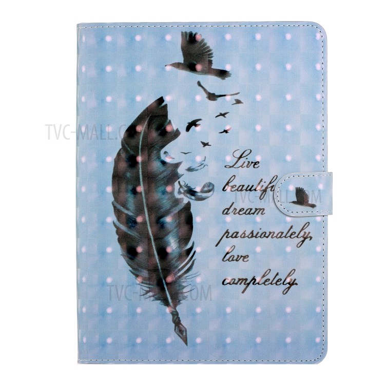 Light Spot Decor Pattern Printing Stand Leather Tablet Case for iPad Pro 11-inch (2020)/(2018) - Feather/Birds-2