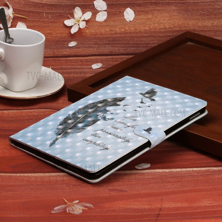 Light Spot Decor Pattern Printing Stand Leather Tablet Case for iPad Pro 11-inch (2020)/(2018) - Feather/Birds-9