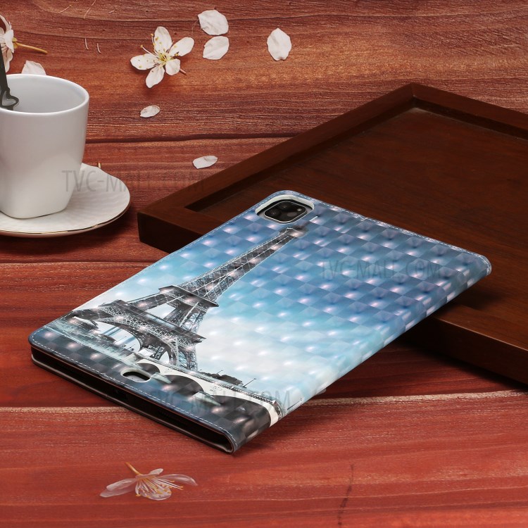 Light Spot Decor Pattern Printing Stand Leather Tablet Case for iPad Pro 11-inch (2020)/(2018) - Tower-10