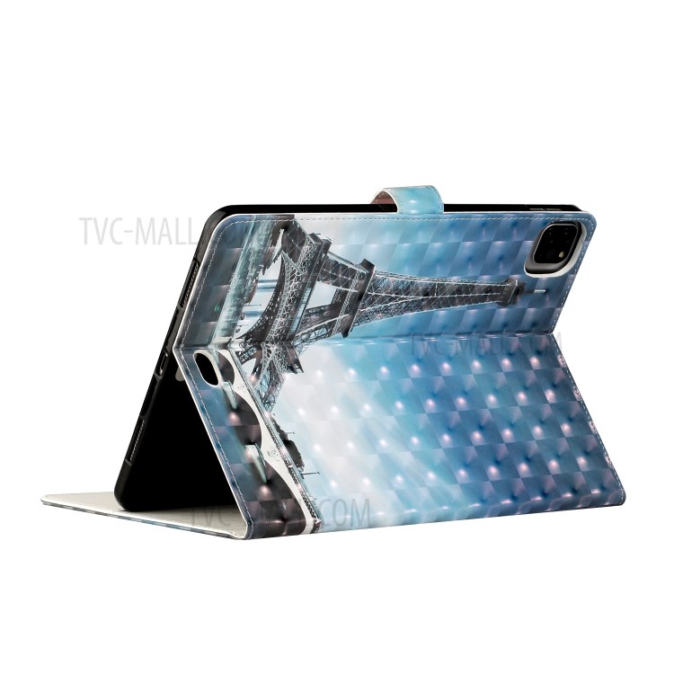 Light Spot Decor Pattern Printing Stand Leather Tablet Case for iPad Pro 11-inch (2020)/(2018) - Tower-7