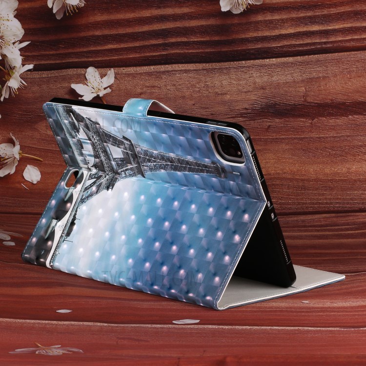 Light Spot Decor Pattern Printing Stand Leather Tablet Case for iPad Pro 11-inch (2020)/(2018) - Tower-8