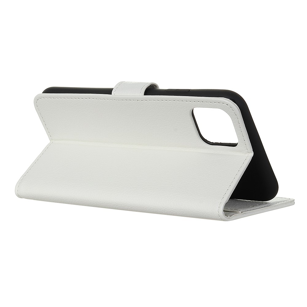 Litchi Skin Texture Wallet Leather Stand Protective Case for iPhone 12 Pro/12 Max 6.1 inch - White-3