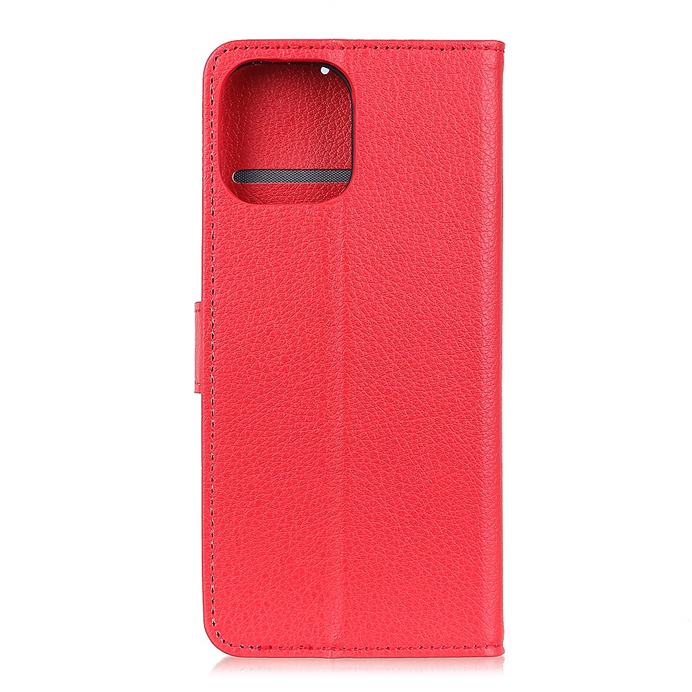 Litchi Skin Texture Wallet Leather Stand Protective Case for iPhone 12 Pro/12 Max 6.1 inch - Red-2