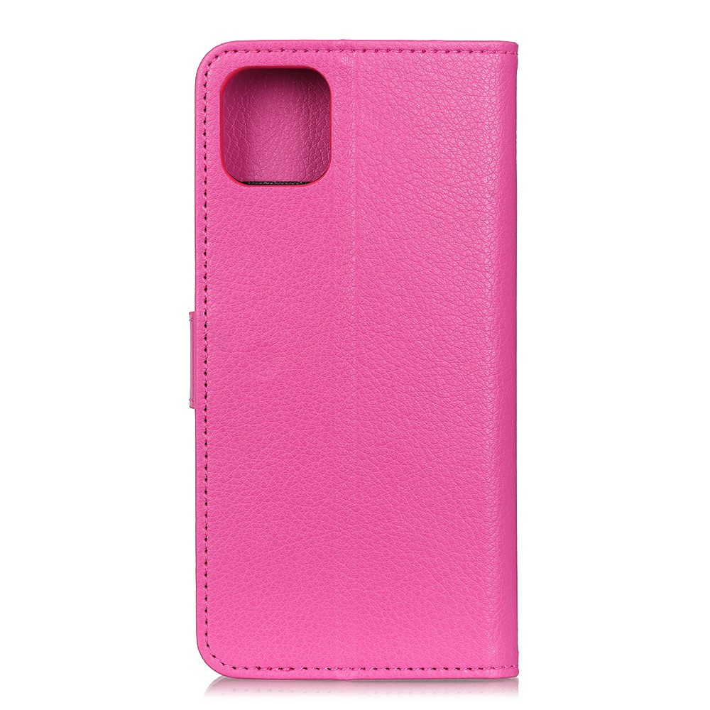 Litchi Skin Texture Wallet Leather Stand Protective Case for iPhone 12 Pro/12 Max 6.1 inch - Rose-2