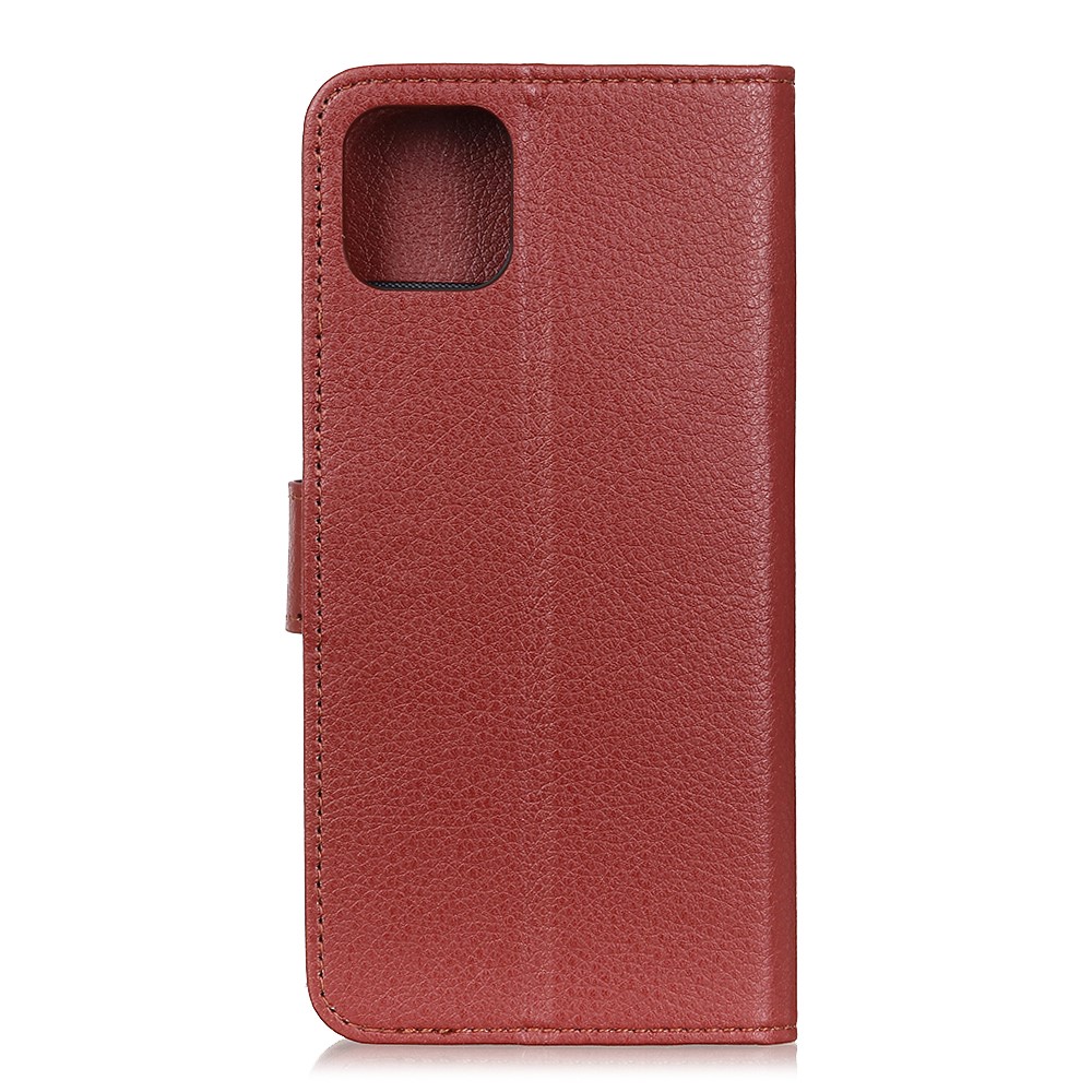 Litchi Skin Texture Wallet Leather Stand Protective Case for iPhone 12 Pro/12 Max 6.1 inch - Brown-2